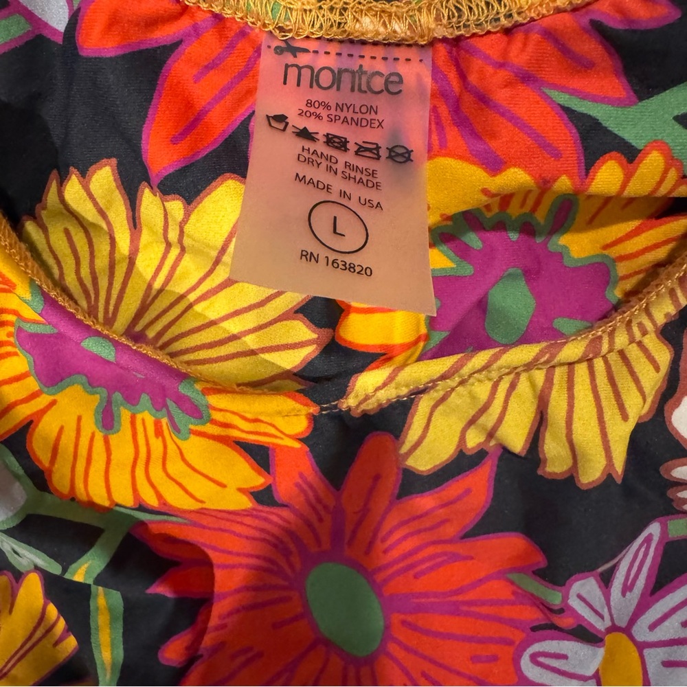 Montce Retro Floral Cutout One Piece Swimsuit - Picture 2 of 5